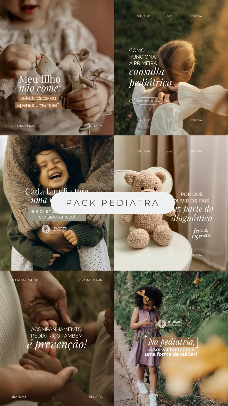 Amostra do feed do pack de pediatra
